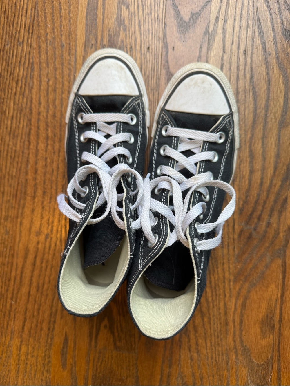 Women’s Black Chuck Taylor High-Top Sneakers with White Laces